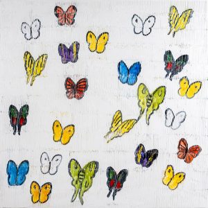 "Side Swallowtail" oil on canvas painting by artist Hunt Slonem