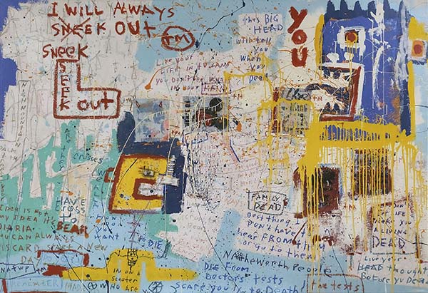 "Untitled" mixed media work by artist Jim Stella