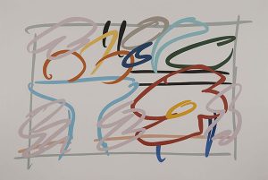 "Fast Sketch Still Life with Abstract" serigraph by Tom Wesselmann